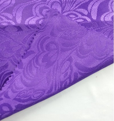 TB-FDN  提花桌布  枱布 100％滌  鬱金香-深紫 花瓣紋 正面照